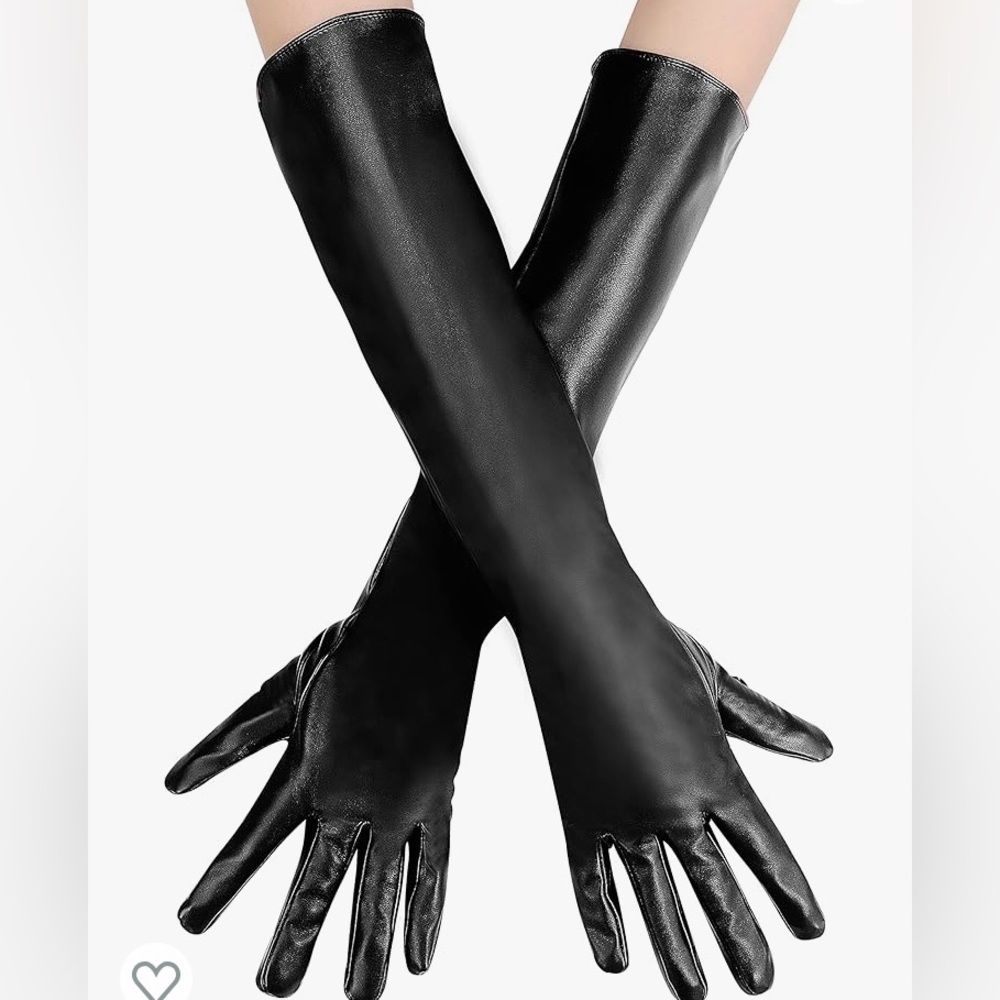 NWOT Fancy Faux Leather Ling Winter Gloves
